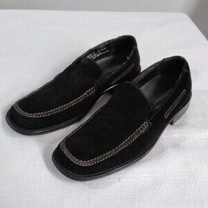 Bostonian Loafers Made in Italy Size 9 M Leather Upper Suede Black Slide in